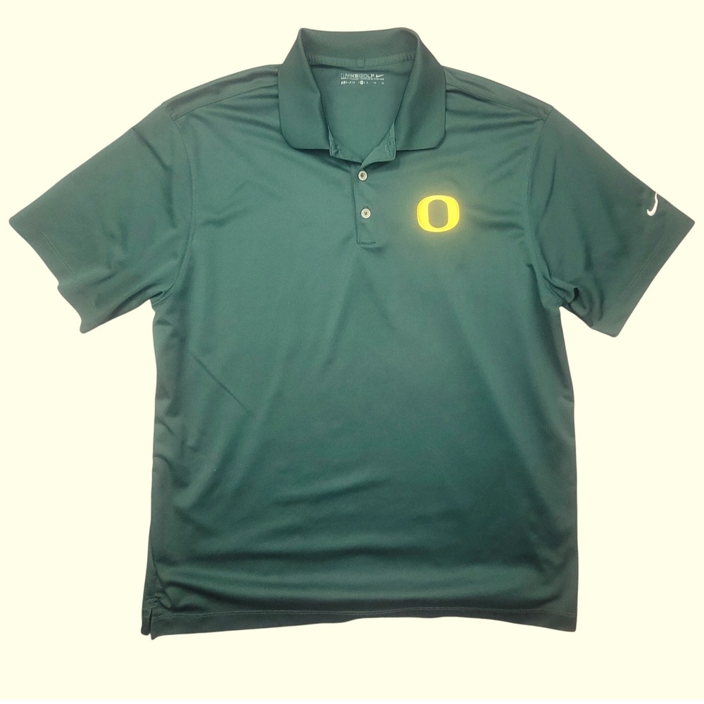 Nike Golf Oregon Ducks Dri-FIT Polo Shirt Mens XL Green Short Sleeve 358324-330